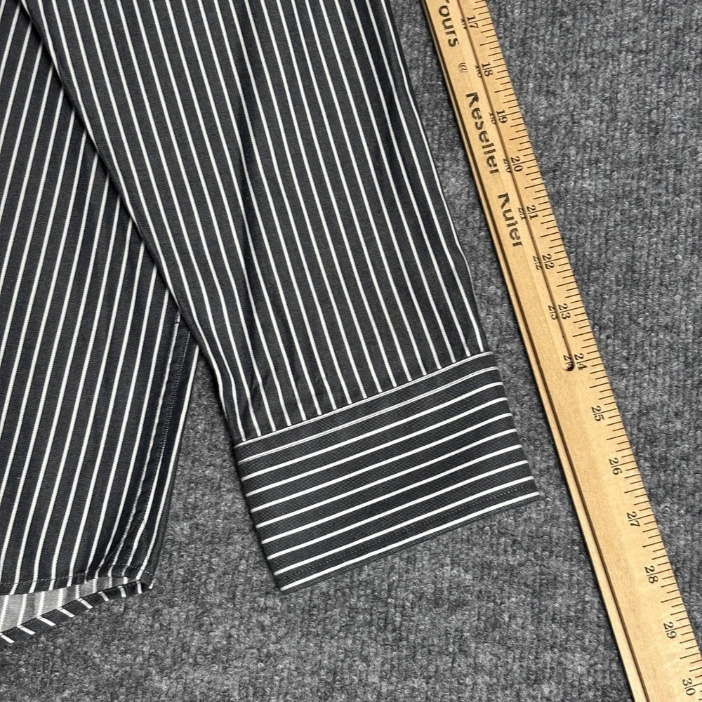 Banana Republic Shirt Mens XL Black White‎ Stripe Button Up Long Sleeve Cotton